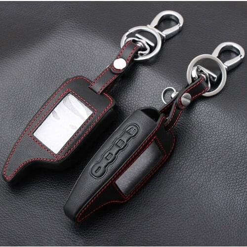 Leather Case For Scher Khan Magicar 5/6 Leather Case For Scher-Khan Magicar M5 M6 Alarm Remote Keychain Cover Protector