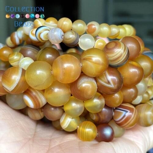 Natural Matte Brown Agates Stone Spacer Round Bead For Jewelry Making 6-10 MM DIY Bracelets Accessories Wholesale 15"