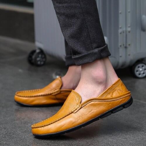 Men Genuine Leather Casual Comfortable High Quality Shoes Loafers Sneakers Fashion Handmade Retro Leisure Loafers Shoes