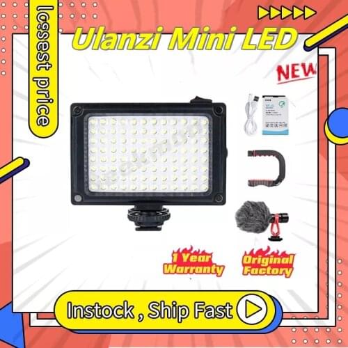 Ulanzi Mini LED Video Light Photo Lighting on Camera Hotshoe Dimmable LED Lamp for Canon Nikon Sony DSLR Youtube Vlogger Gimbal