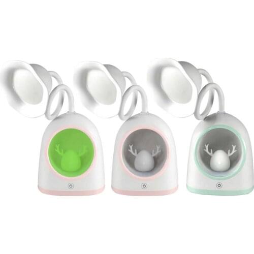 Multifunctional Unique Deer Desk Lamp 360 Degree Rotation Table Light 2 Light Color Lovely Night Light For Read Write Learn