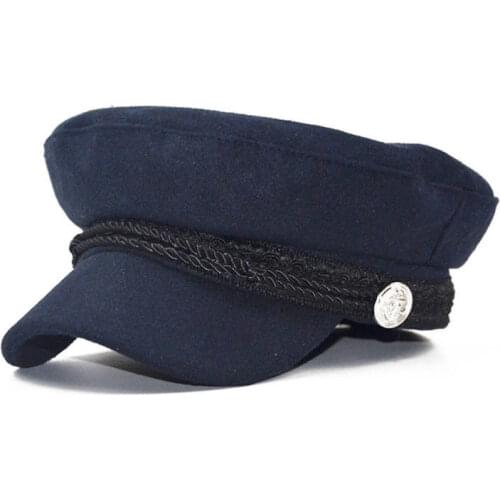 Fashion Blank Black High Quality Newsboy Caps for Women Spring Autumn Winter Hats Felt Cap Winter Ladies Black Hat Beret Cap