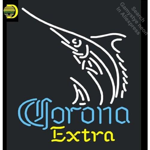 Neon Sign for Coron Extra Swordfish Sailfish Neon Bulb sign shop Business Display Handmade Glass tube neon light custom lighted