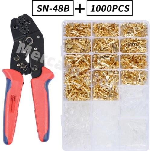 2.8/4.8/6.3mm Insulated Female Male Spade Crimp Terminals Sleeve Wire Wrap Connector And Insulated Sleeves Kit