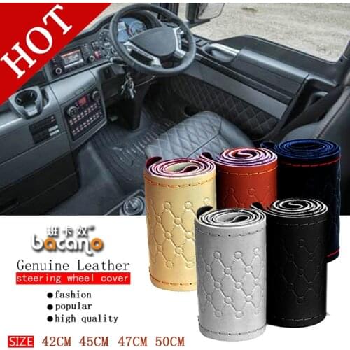 Extra large steering wheel cover for RV Truck micro fiber leather car steering wheel braid Durable 42/45/47/50 For VOLVO IVECO