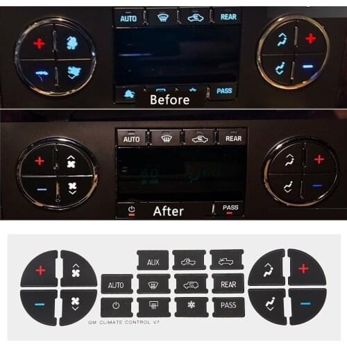 QILEJVS AC Dash Button Sticker Repair For GM Tahoe Suburban Avalanche Silverado Yukon
