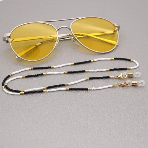 TOHO Rice Bead Mask Sunglasses Strap Lanyard Non-slip Anti-lost Glasses Chain Multifunctional Color Beaded Necklace
