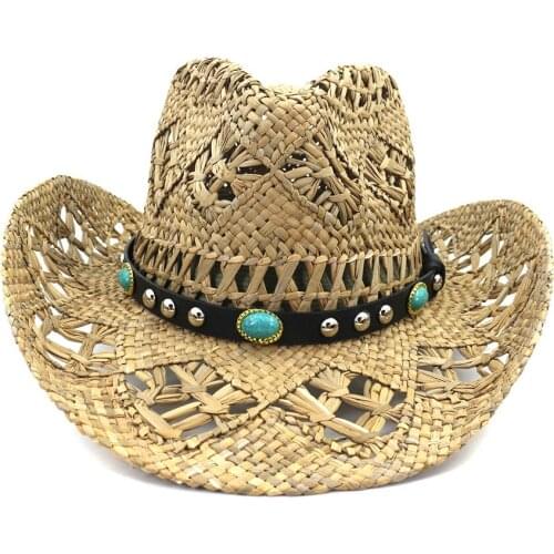 Unisex Hat outdoor fishing western cowboy straw hat male sun hat vacation summer beach hat for outdoor hat camping fashion hat