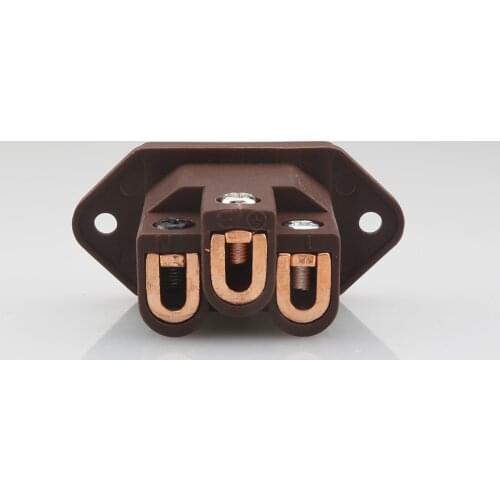 VIBORG VI06CC Pure Red Copper Non Solder Hi End IEC Socket Inlet
