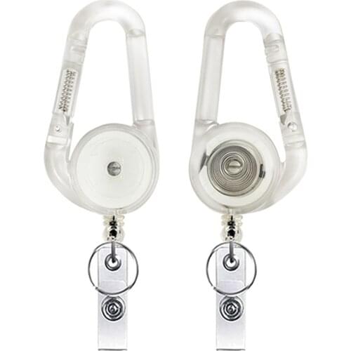 Retractable Key Chain Portable Badge Card Holder Steel Wire Cord Pull Key Ring Carabiner Car Keychain with Lanyard