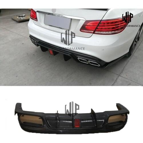 W207 Carbon Fiber Rear Lip Diffuser With Lights Car Styling For Mercedes-Benz W207 Back Bumper Car Body Kit 2012-2014