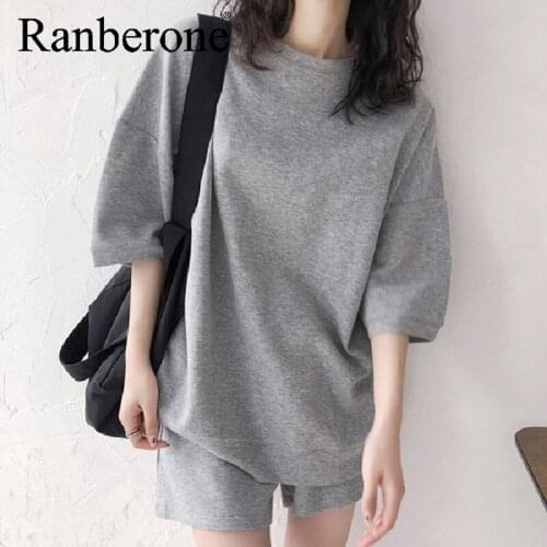 Causal Summer Lounge Wear Women Tracksuit Shorts Set Loose Short Sleeve T Shirt Tops And Pocket Shorts Pants Two Piece Set