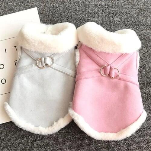 Winter Dog Clothes Leather Dog Coat Jacket Vest Pet Outfit Garment Cat Chihuahua Poodle Bichon Pug French Bulldog Clothing XS