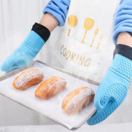 Quilted 1Pc Durable Barbecue Baking Cooking Silicone Potholder Silicone Gloves Waterproof for Kitchen