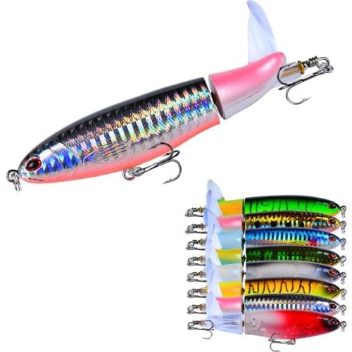 1pc Whopper Popper Pesca Lure 11cm/14cm Topwater Fishing Lures Artificial Bait Hard Plopper Soft Rotating Tail Fishing Tackle