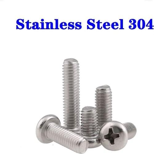 1000PCS M3*12/14/16/18/20/22mm DIN7985 GB818 stainless steel 304 Cross Recessed Pan Head Screws Phillips Screws Bolts