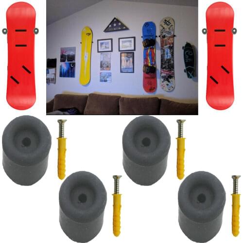 4/PK Skateboard Hanger Snowboard Rack Naked Longboard Wall Mount Holder Display