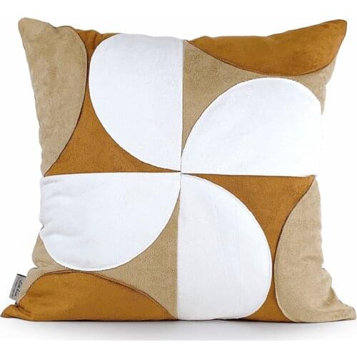 45x45cm color blocks pillow covers brown white khaki cushion cover suede fabric lumbar pillow case