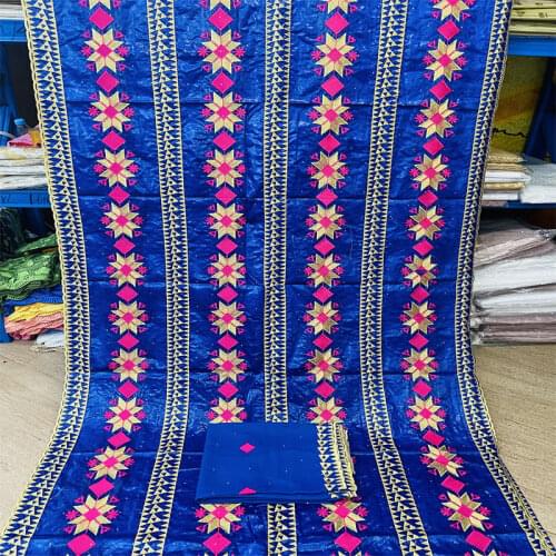 2021 New arrival african bazin riche fabric With scarf with beads cord lace fabric guinea brocade fabric for wedding LX031408