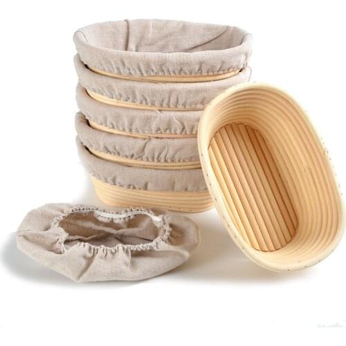 Pack of 6 Bread Mold 8 inch Oval Bread Proofing Basket Sourdough Bannetons Proofing Basket Bortforms Baking Mold Bakeware Tools