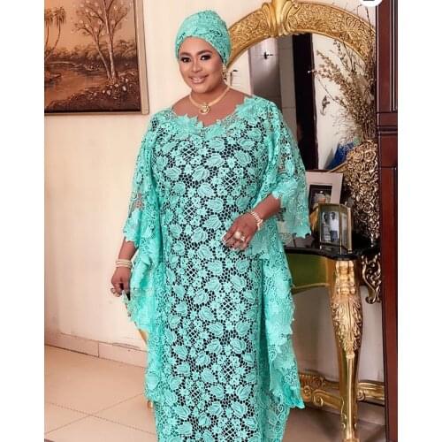 African Dresses for Women 2021 New African Clothes Dashiki Lace Boubou Robe Africaine Femme Bazin Riche Party Africa Dress