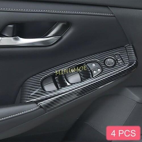 For 2020 2021 2022 Nissan Sentra Carbon Fiber Interior Window Switch Panel Cover Trim