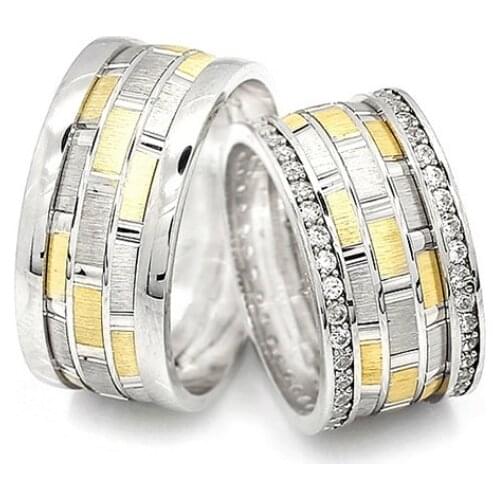 Couple Wedding Ring Sterling Silver 925 Woman And Man Luxury Jewelry Bands Engagement Anniversary Anatolian Civilization Models