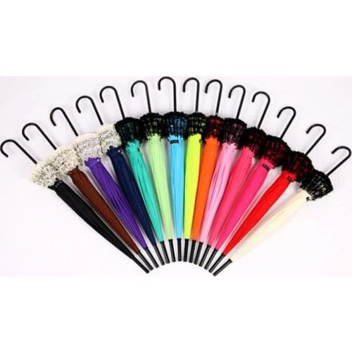 Pagoda Lace Umbrella Long Handle Straight Umbrellas Retro Fresh Shoot Backdrop Sun Rain Umbrella fast shipping SN916