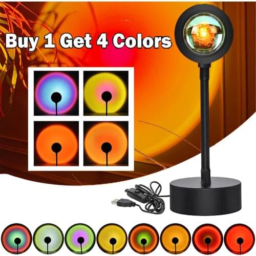 USB Sunset Lamp Sunset Projector Mood Light Living Room Bedroom Night Light Room Decor Bar Atmosphere Photography