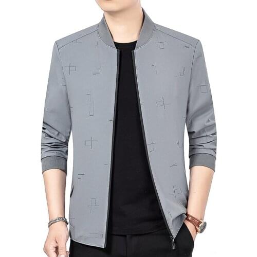 Best Sale Spring Autumn Plus Size 4XL Fashion Casual Classic Pattern Zipper Stand Collar Mens Jacket