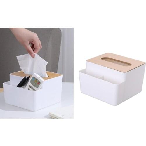 Multifunction Tissue Box TV Air Conditioner Remote Control Organizer Cosmetic Storage Box Household Office Decor M6CE