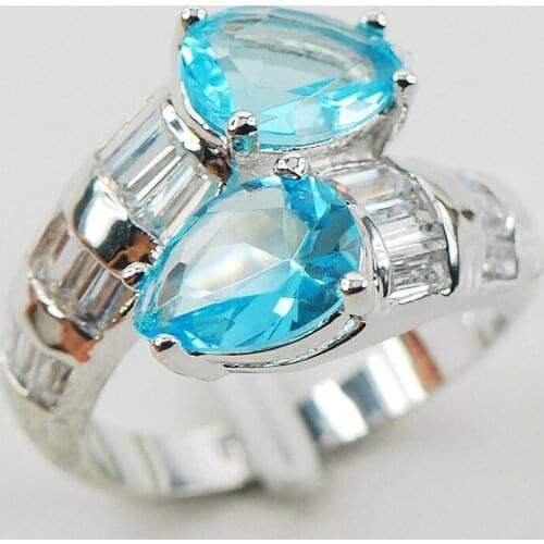 Crystal Zircon Fashion Women 925 Sterling Silver Ring F960 Size 6 7 8 9 10