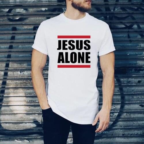 Fueled By Jesus & Coffee Asian Size Men T-shirt Christian Tops Hot Sale Letter Cotton Male Clothing O Neck Short Sleeve Tee