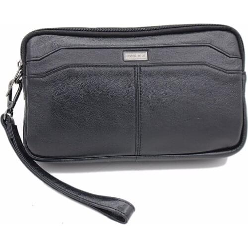 CHEER SOUL Genuine Leather Men Clutch Bag First Layer Cowhide Travel Wrist Bag Wallet Mobile Phone Cigarette Handy Bags #-2268