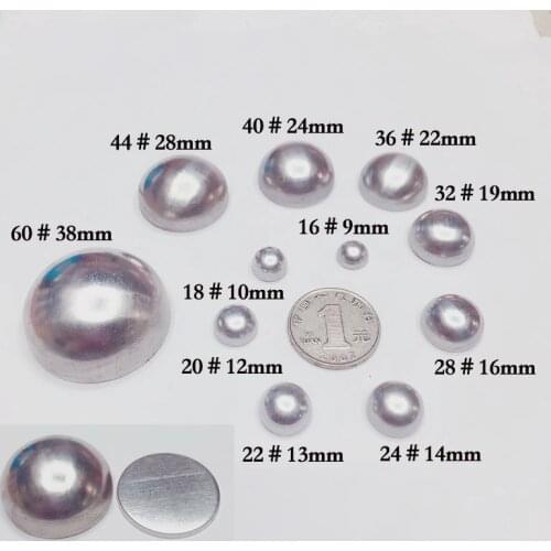 100 set Aluminium Mushroom Fabric Covered Cloth Button Component Flat Back Metal Bread Shape Handmade DIY Hair Accessories