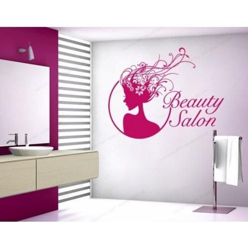 Beauty Salon wall decal hair saolon wall sticker vinyl removable wall art mural HJ1079