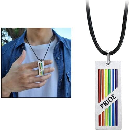 Gay Pride Necklace, Rainbow, LGBT Jewelry, Love Wins, Equality Necklace
