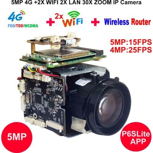 P6SLite4G Wireless 2X Wifi AP 5MP 30X ZOOM humanoid SONY IMX 335 IP Camera Wireless AP DV Recorder Support SD MIC Speaker