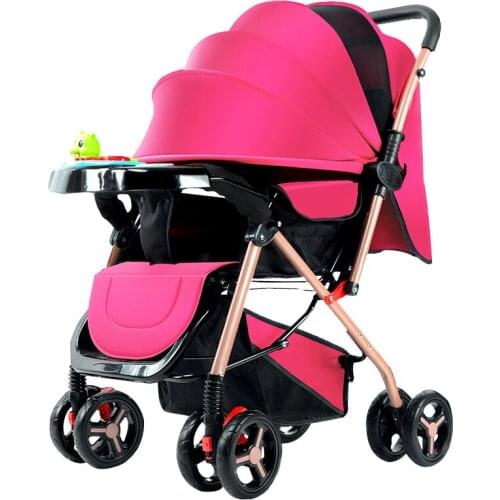 Luxurious Baby Stroller Portable Travel Baby Carriage Folding Prams Aluminum Frame High Landscape Car For Newborn Baby Car
