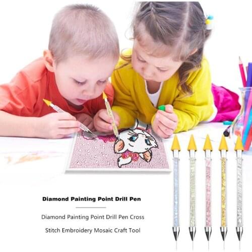 DIY Diamond Painting Point Drill Pen Stainless Steel Tube Pen Head Easier to Operate Rhinestones Mosaic Nail Art Embroidery Tool