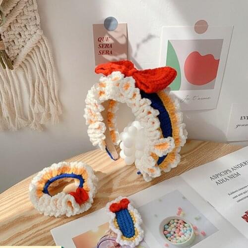 DIY Manual Knitting Tradition Wool Knitting Hairpin Crochet Headdress Hair Ornament Making Material Bag Kit for Beginners
