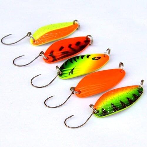 5pcs 4.5g mini fishing spoon trout lures fluttering spoons Japanese freshwater fishing lures spinner