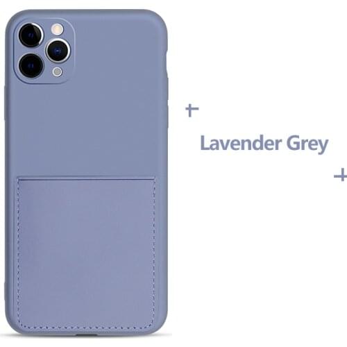 Ultra-thin Cute Card Holder Liquid Silicone Phone Case For iPhone 12 11 Pro SE XS max XR X 8 7 6 Plus Luxury Wallet Soft Cover