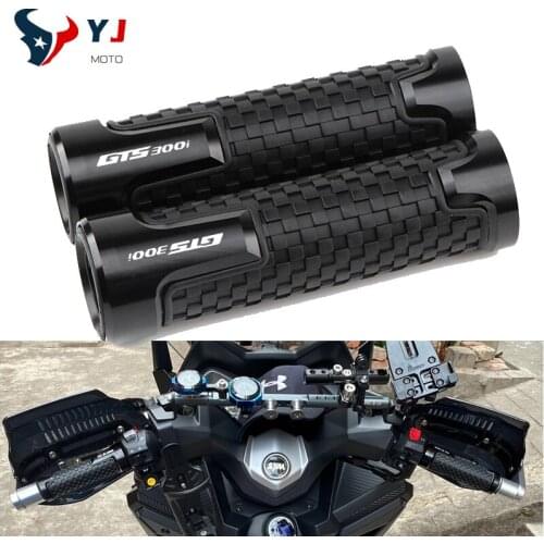 For SYM 150 180 300 GTS300 GTS 300i LOGO With GTS300i 7/8''22MM Universal Anti-Skid Rubber Hand End Grips racing handlebar