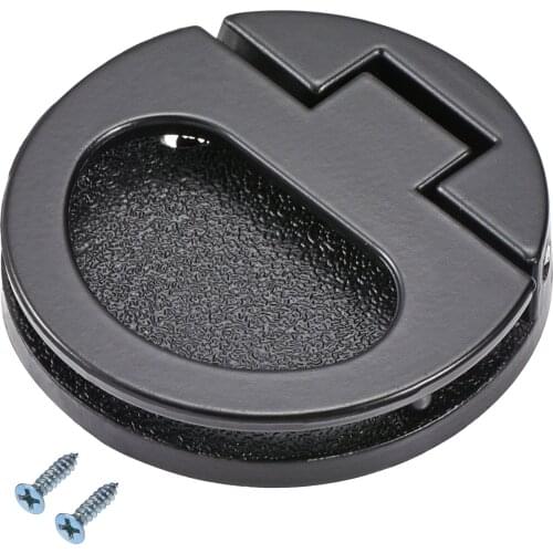 Uxcell Flush Pull Ring Handle 43.5x7mm, 3pcs Plane Drawer Door Pull, Black