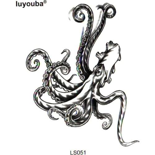 30pcs squid Waterproof Temporary Tattoos Men Beauty Seabed creatures fake arm tattoo sleeves sex tools for men tatoo man