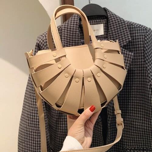 Women Handbag Woven Shell Design Leather Luxury Tote Bags For Women 2021 New Crossbody Bag Lady Weave Hand Bags Bolso Sac