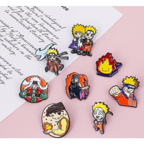 Anime Akatsuki Hard Enamel Lapel Pin Collecting Badges Backpack Hat Collar Adorn Fashion Jewelry Gifts Metal Cartoon Brooches