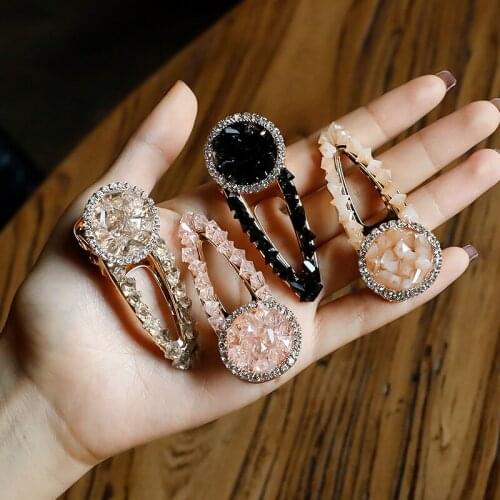 1PC Luxury Top grade Water drill Colour disc Bangs Maiden Hair Clips Crystal Candy Color Duck Mouth Head Wear