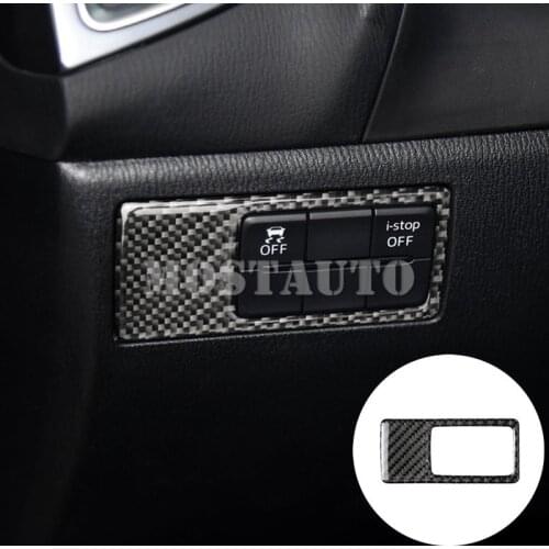 For Mazda 3 Mazda3 Carbon Fiber Headlight Switch Button Cover Trim 2014-2019 1pcs Car Accessories Interior Car Decor Car Trim